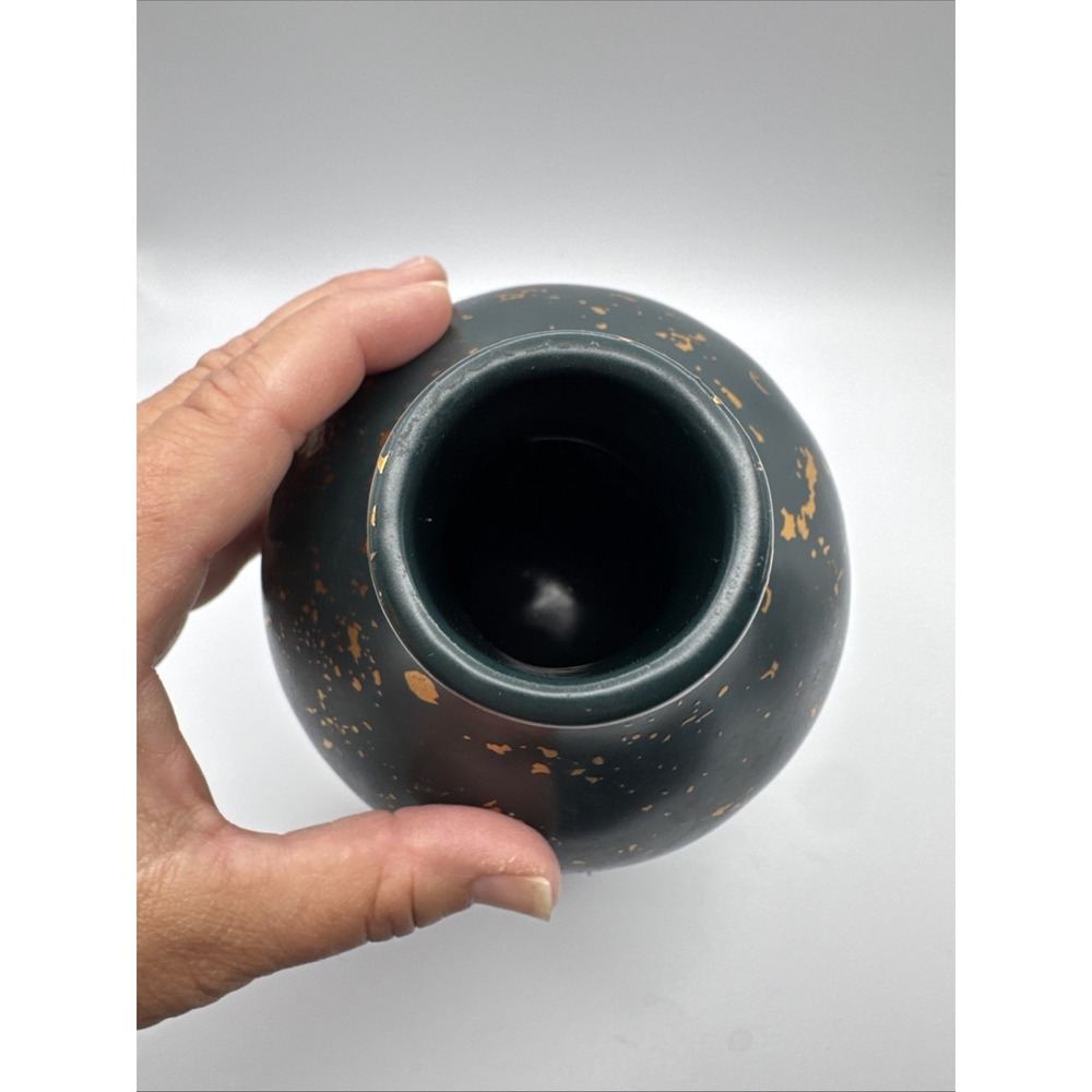 Hearth & Hand Magnolia Vase Deep Teal & Gold Flecks Modern Farmhouse Decor Fall - Picture 7 of 7